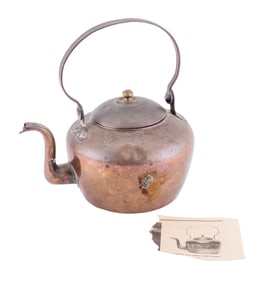 Antique 'M. Babb' Copper Tea Kettle
