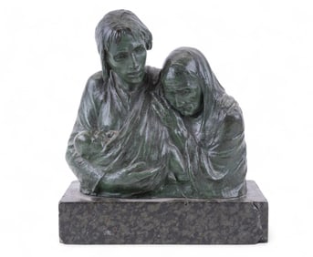 C. L. Hartwell Bronze Sculpture Mother & Child