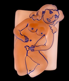 Richard Jolley (American 1952-) Glass Art Plaque