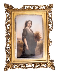 KPM Porcelain Plaque, Framed