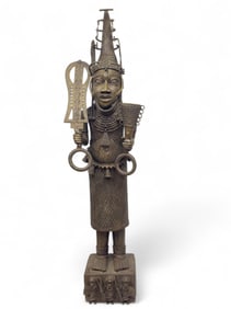 Benin Bronze Oba/Warrior Statue