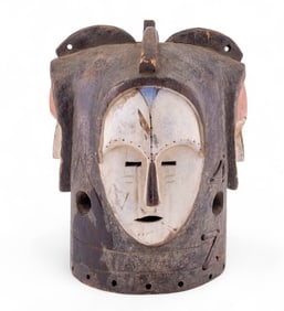 Early Carved Wood Gabon Ngontanga Helmet