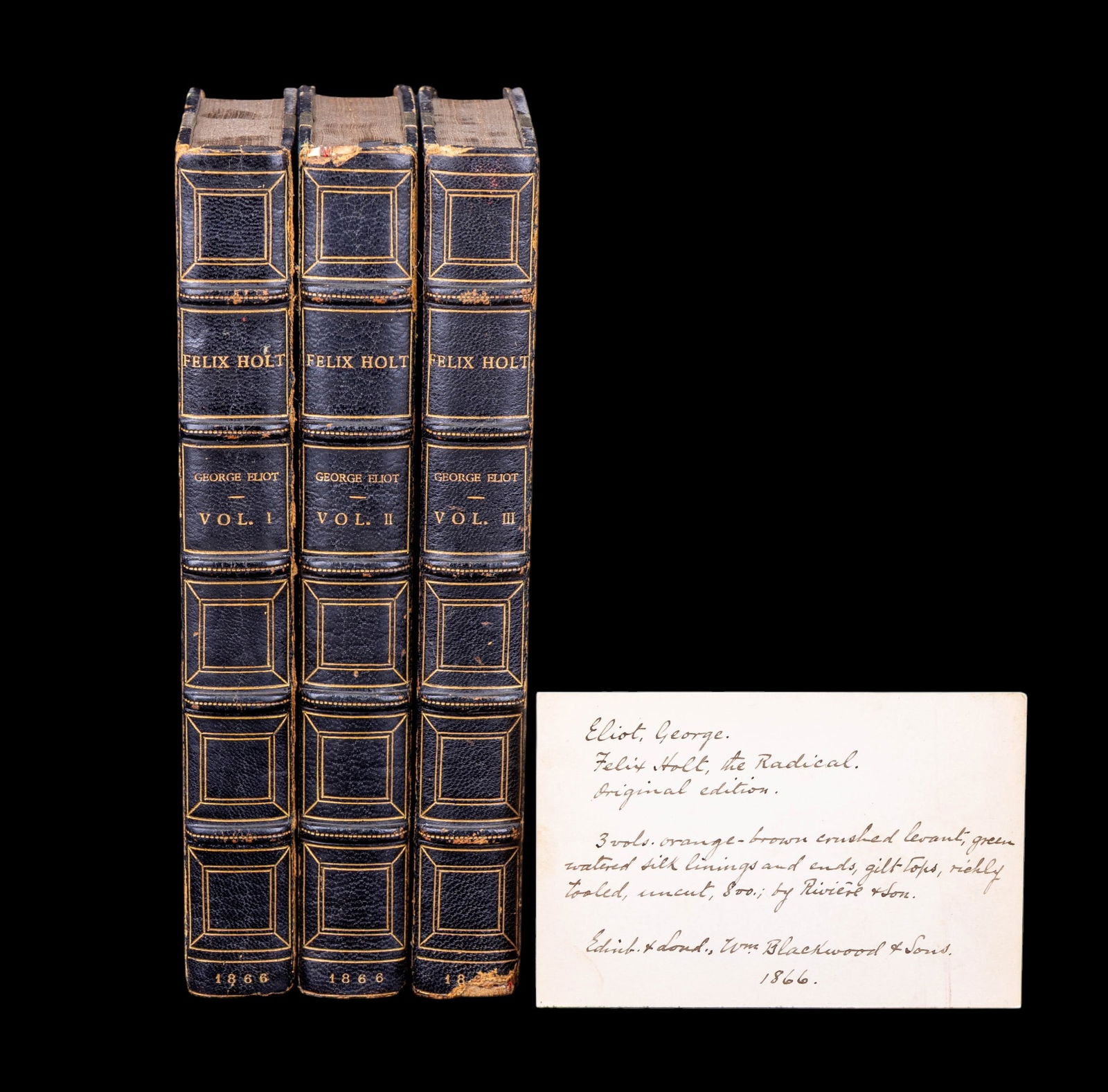 1st Ed 1866 George Eliot 3 Vol of Felix Holt (1 of 16)