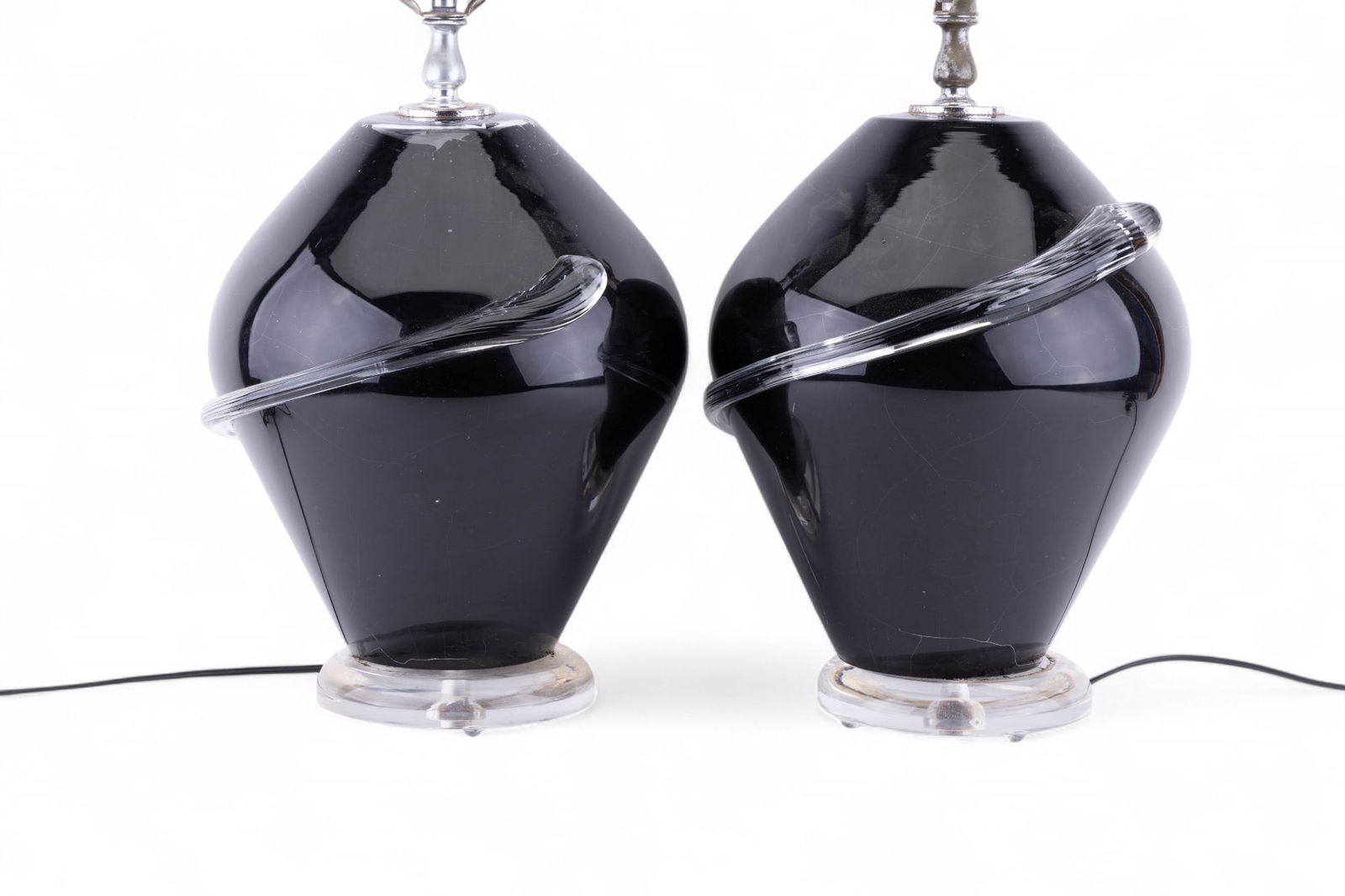 Modernist Black Glass Table Lamps (1 of 11)
