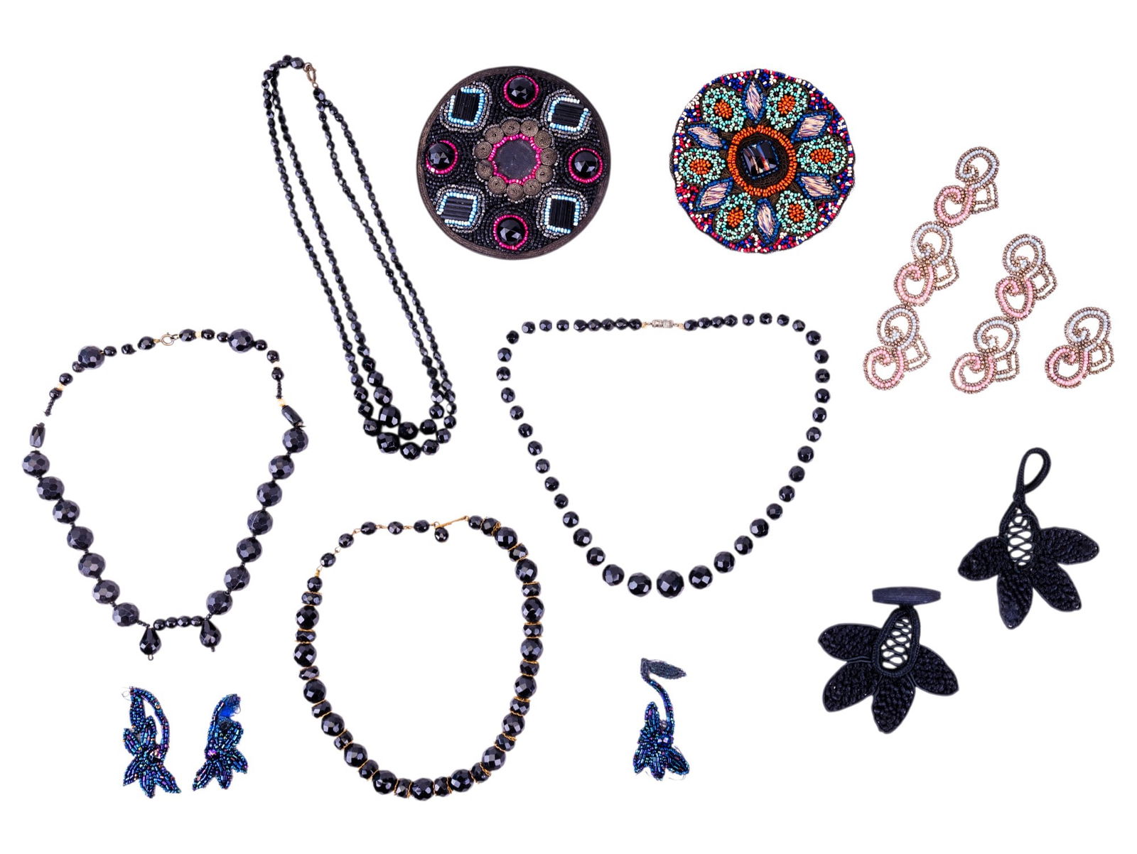 Jet Black Beaded Necklaces / Mourning (1 of 9)