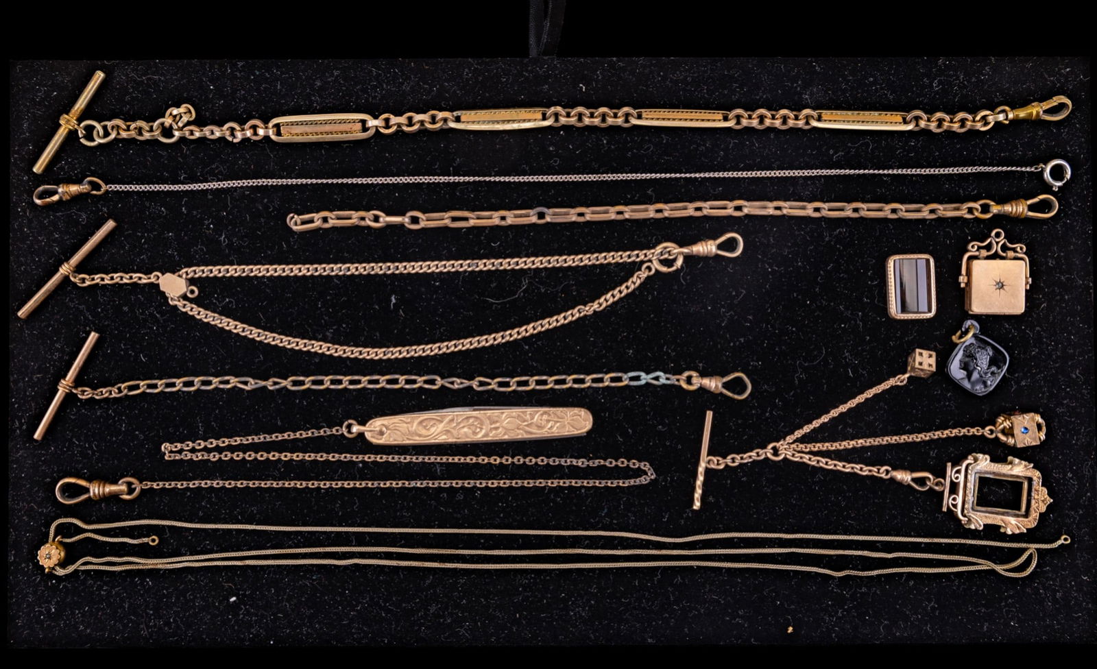 Antique Victorian Gold-Tone Watch Fob Chains (1 of 7)