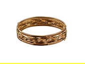 22K Gold Braided Hinged Bangle Bracelet