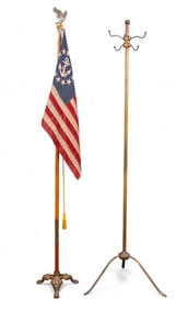 U.S. Yacht Ensign Flag + Coat Rack