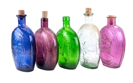 Vintage Historical Ovoid Glass Bottles (5)