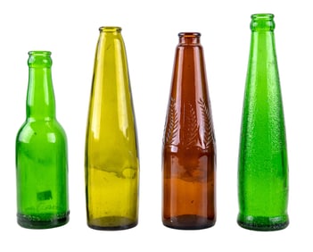 Vintage Colorful Glass Soda & Beer Bottles (4)