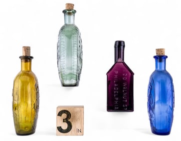 Vintage Historical Colorful Glass Bottles (4)