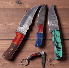 MHS Cutlery Damascus Steel Knives