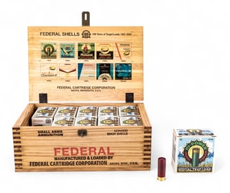 Federal 12 Gauge Centennial Wooden Crate, 250 Rds
