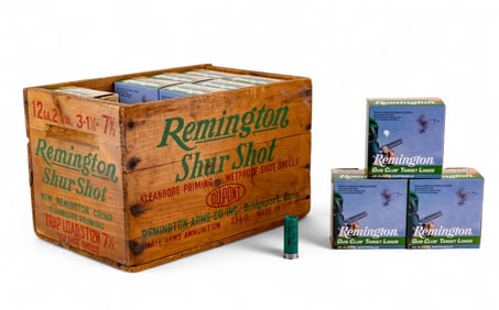 Remington Shur Shot Wooden Ammunition Crate w/ Rds