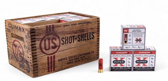 U.S. Cartridge Co. Wooden Ammo Crate w/ 16g Shells