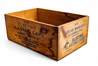 Vintage Atlas Powder Co. Wooden Explosives Crate