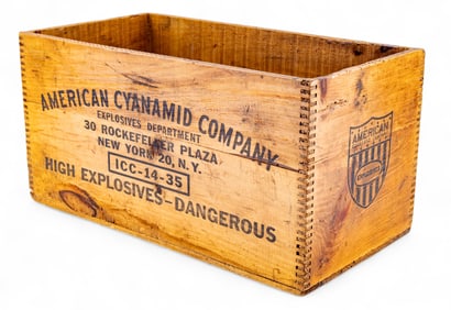 American Cyanamid Co. Wooden Explosives Crate