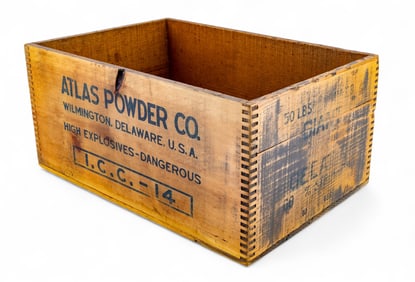 Vintage Atlas Powder Co. Wooden Explosives Crate