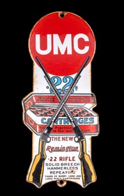 UMC .22 Cartridges Porcelain Advertising Sign