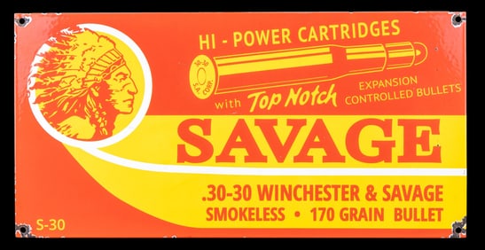 Savage Ammunition Porcelain Sign