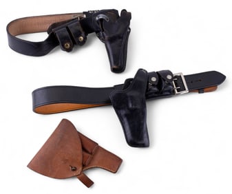 Vintage Leather Sidearm Belt Holsters