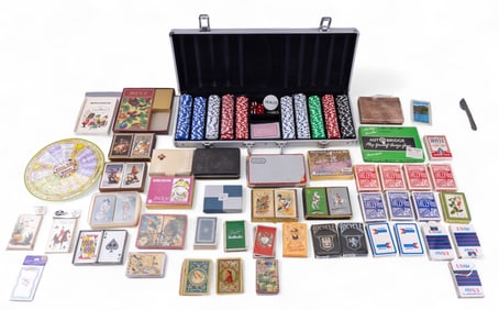 Poker Chip Set + Multiple Playing Card Sets