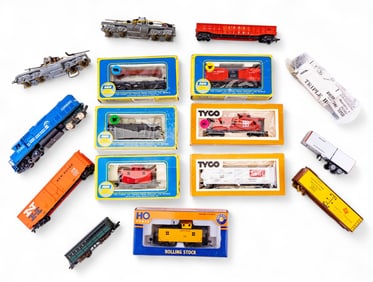 Large Group of HO Scale Model Trains