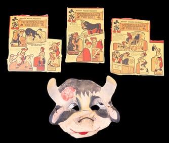 Early Disney Ferdinand The Bull Cutouts & Mask