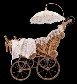 Early Doll Sized Baby Carriage