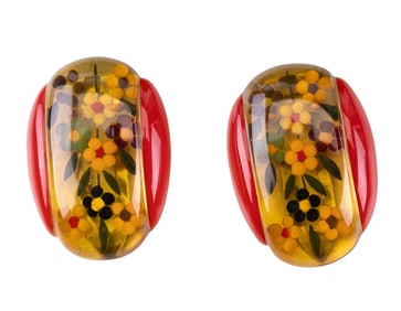 Rare Art Deco Bakelite Dress Clips