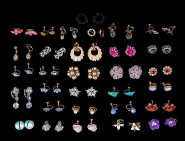 Large Collection of Vintage Earrings