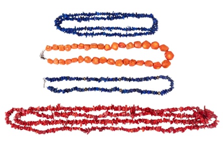 Coral and Sterling Necklace