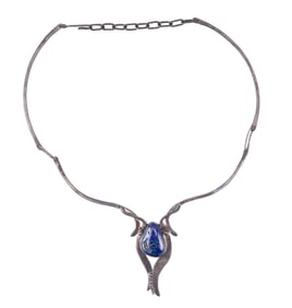 Sterling Silver and Lapis Necklace