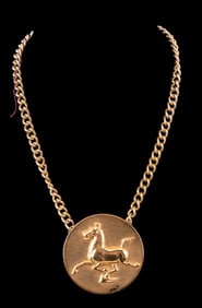 Large Gold-Tone Horse Necklace