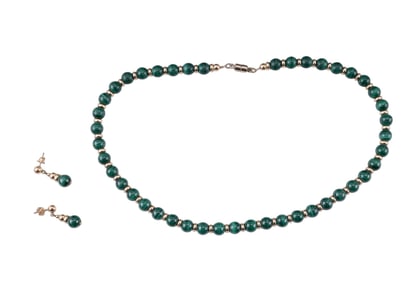 Malachite and Gold Fill Set