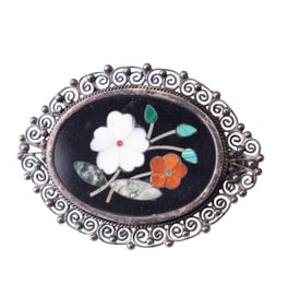 Antique Pietre Dure Pin