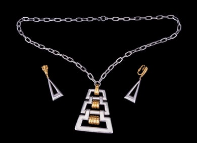 Vintage Trifari Necklace + Earrings
