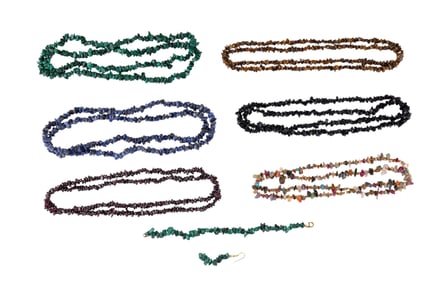 Seven Natural Stone Necklaces