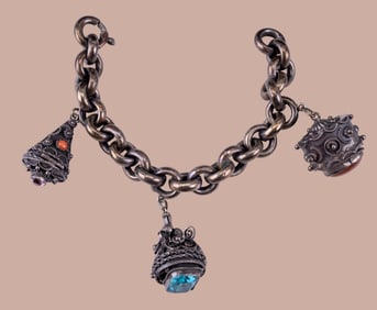 Vintage Silver Charm Bracelet