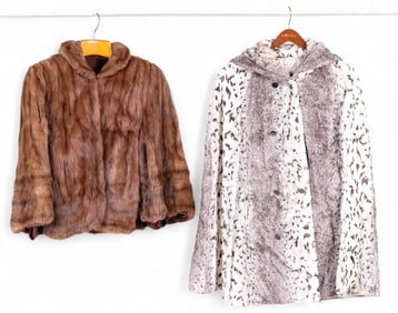 Brown Fur and Faux Lynx Capes