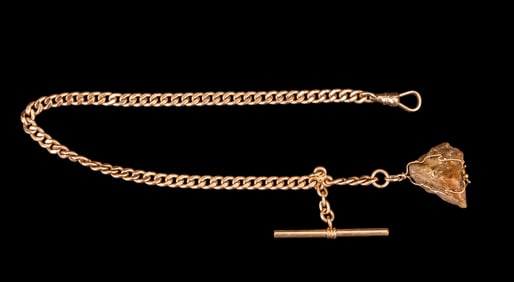 Antique Gold Nugget Pocket Watch Chain