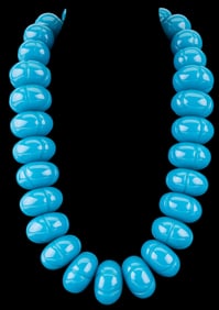 Large Carved Blue Statement Necklace