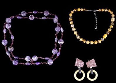 Amethyst Necklace and Stone Jewelry