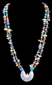 Native American Fetish Necklace with Eagle