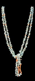 Early Turquoise and Coral Trade Necklace