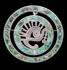 Early Miguel Signed Sterling Pendant / Pin