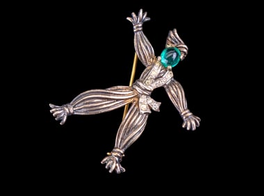 Philippe Trifari Sterling Dancer Brooch