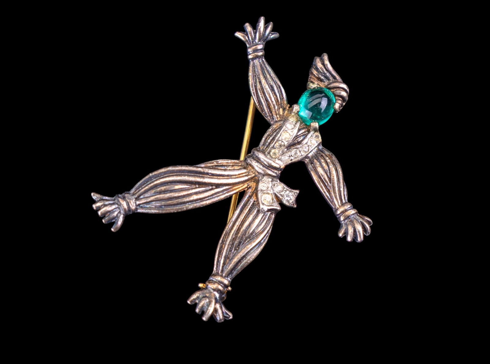 Philippe Trifari Sterling Dancer Brooch: Vintage Alfred Philippe Design sterling silver brooch.