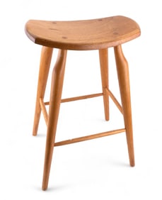 Stephen Swift Ash Wood Bar Stool, Signed