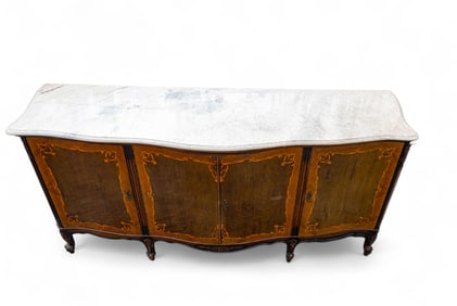 French Inlaid Marble Top Server